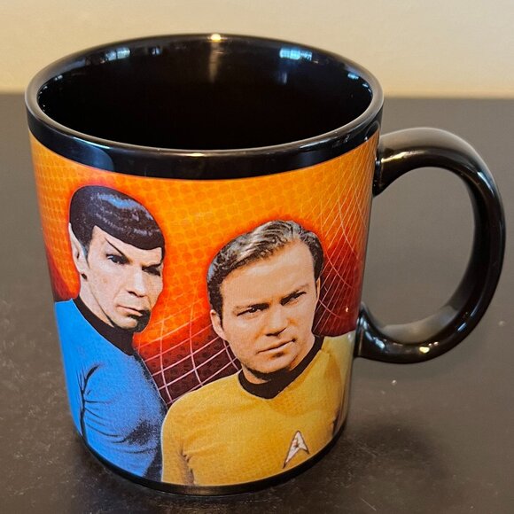 Vintage STAR TREK Captain Kirk & Spock WARP SPEED Mug ~ William Shatner ~ Nimoy - Picture 6 of 10